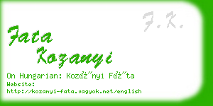 fata kozanyi business card